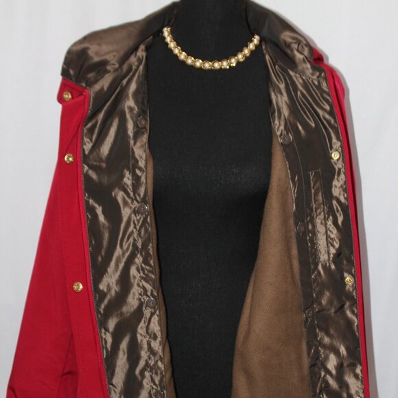 Gallery Petite Cranberry Red Hooded Raincoat - Picture 8 of 16